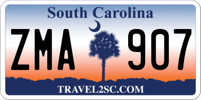 SC license plate ZMA907