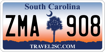 SC license plate ZMA908
