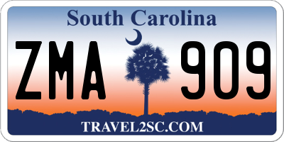 SC license plate ZMA909