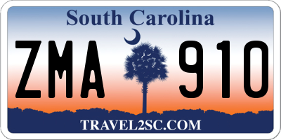 SC license plate ZMA910