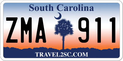 SC license plate ZMA911