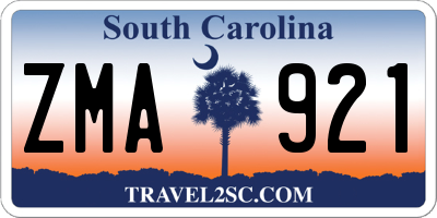 SC license plate ZMA921