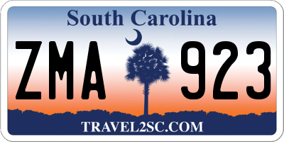 SC license plate ZMA923
