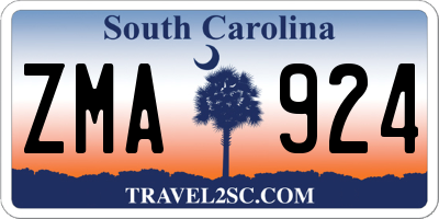 SC license plate ZMA924