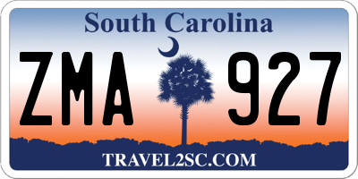 SC license plate ZMA927