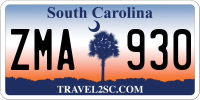 SC license plate ZMA930