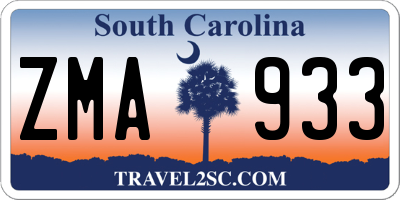 SC license plate ZMA933