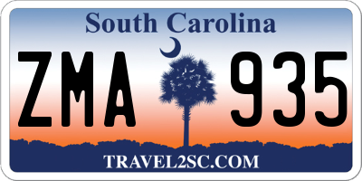 SC license plate ZMA935