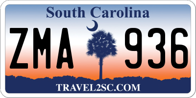 SC license plate ZMA936