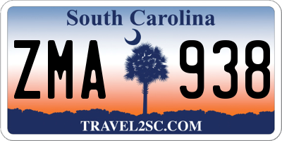 SC license plate ZMA938