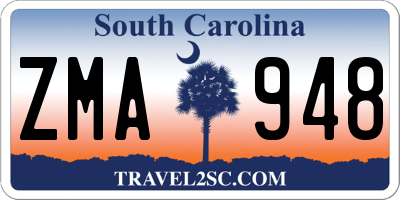 SC license plate ZMA948