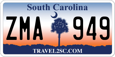 SC license plate ZMA949