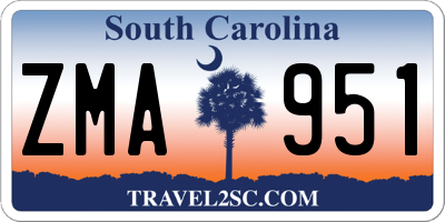 SC license plate ZMA951