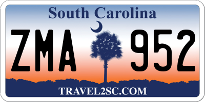 SC license plate ZMA952
