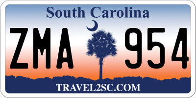SC license plate ZMA954