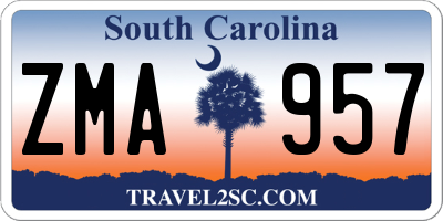 SC license plate ZMA957