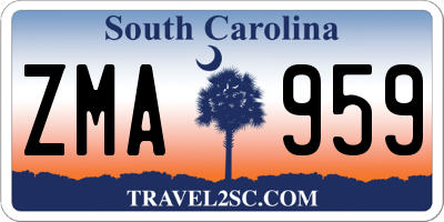 SC license plate ZMA959