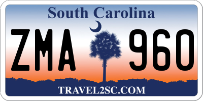 SC license plate ZMA960