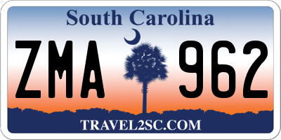 SC license plate ZMA962