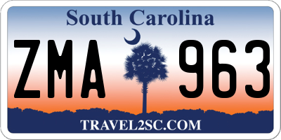 SC license plate ZMA963