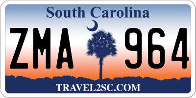 SC license plate ZMA964