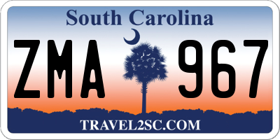 SC license plate ZMA967