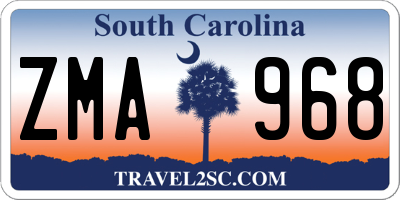 SC license plate ZMA968