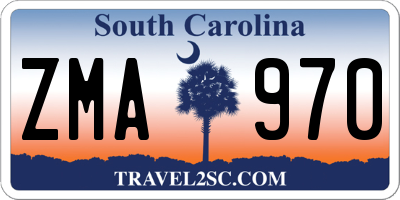 SC license plate ZMA970