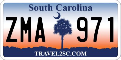 SC license plate ZMA971