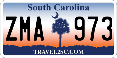 SC license plate ZMA973