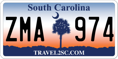 SC license plate ZMA974