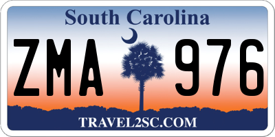 SC license plate ZMA976