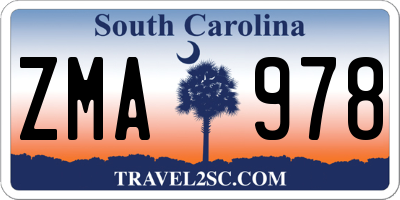 SC license plate ZMA978