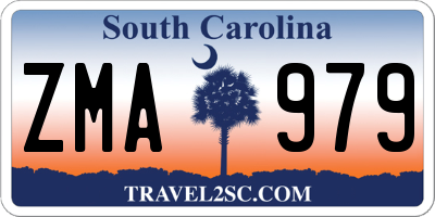 SC license plate ZMA979