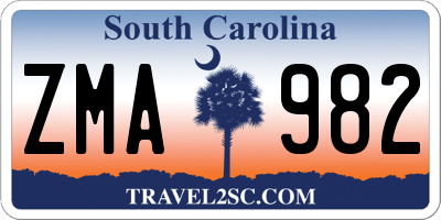 SC license plate ZMA982