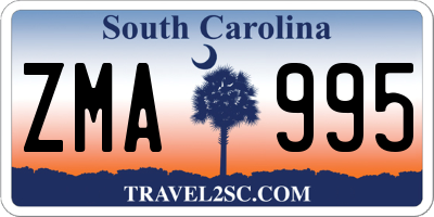 SC license plate ZMA995