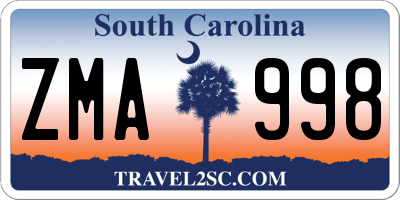 SC license plate ZMA998