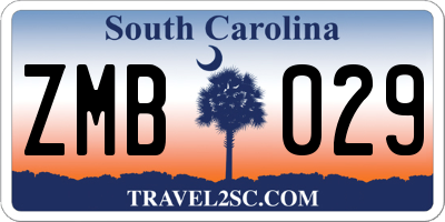 SC license plate ZMB029