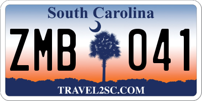 SC license plate ZMB041
