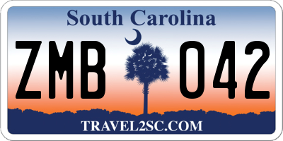 SC license plate ZMB042