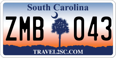 SC license plate ZMB043