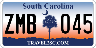 SC license plate ZMB045