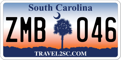 SC license plate ZMB046