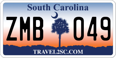 SC license plate ZMB049