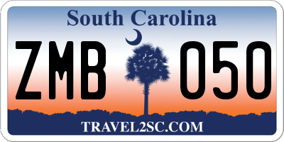 SC license plate ZMB050