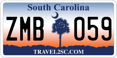 SC license plate ZMB059