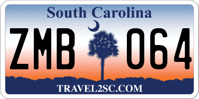 SC license plate ZMB064