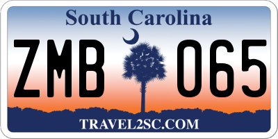 SC license plate ZMB065