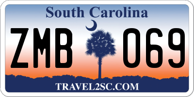 SC license plate ZMB069