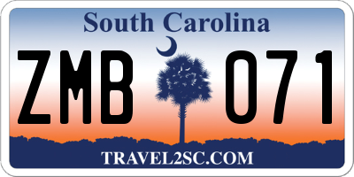 SC license plate ZMB071
